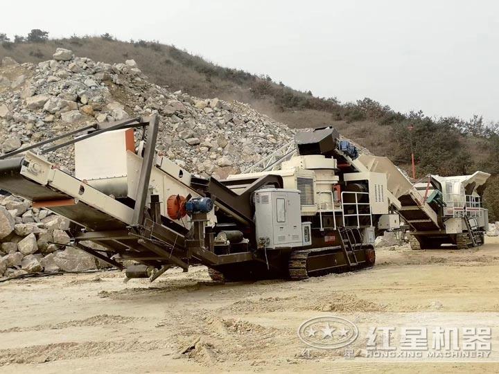 移動式建筑垃圾破碎機(jī)現(xiàn)場實(shí)拍圖